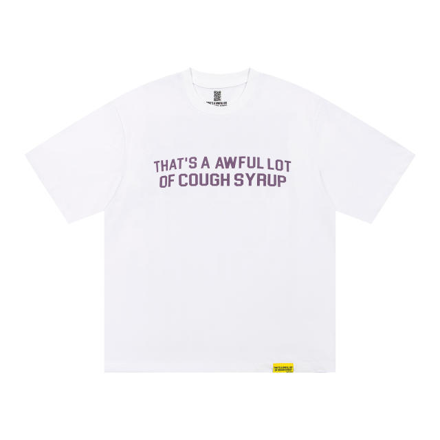 Cough Syrup Minimal Hip Hop Streetwear Front Purple Block Letter Back Dripping Purple Syrup Bottle Cup Cartoon Graphic Oversized T-Shirt 29343927