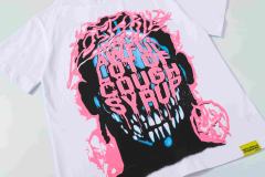 Cough Syrup Horror Teeth Portrait Print Back Irregular Flame Circle Demon Logo Double Sided Print Tee 2 colors 29304000