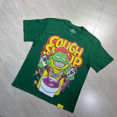 Cough Syrup Retro Old School Streetwear Front Chill Frog Mascot Chain Necklace Syrup Drip Cartoon Illustration Print T-Shirt 3 colors 29344031