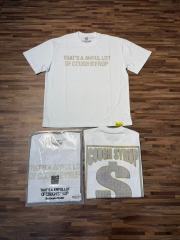 Cough Syrup Luxury Hip Hop Rhinestone Mesh Texture Front Horizontal Slogan Back Framed Dollar Sign Records Logo Tee 29302196