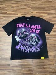 Cough Syrup Two Purple Eye Skull Lightning Front Snake Ring Background Dripping Graffiti Text Print Tee 2 colors 29290122
