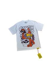 Cough Syrup Retro Cartoon Streetwear Bright White Tone Hip Hop Rooster Character Syrup Bottle Splashing Liquid Vintage Graffiti Art Print T-Shirt 29344157