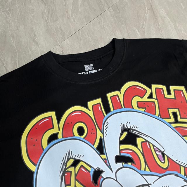 Cough Syrup West Coast Casual Fashion Front Laid Back Cartoon Rabbit Hip Hop Jewelry Syrup Pouring Graffiti Bubble Letter Print 2 colors T-Shirt 29344059