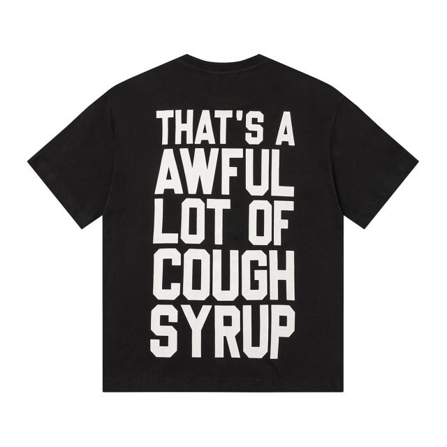 Cough Syrup Obscured Text TR17 Mark Front Full Big Letter Slogan Back Tee 2 colors 29288697