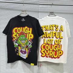 Cough Syrup Retro Old School Streetwear Front Chill Frog Mascot Chain Necklace Syrup Drip Cartoon Illustration Print T-Shirt 3 colors 29344031