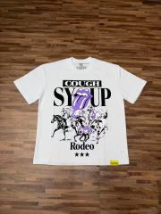 Cough Syrup Running Horses Purple Tongue Split Letter Front Full Stacked Slogan Back Tee 2 colors 29290051