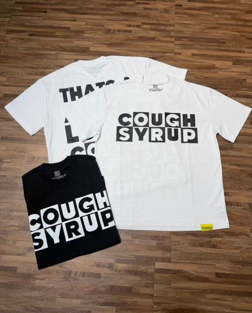 Cough Syrup Block Box Letter Front And Back Double Sided Print Tee 2 colors 29290013