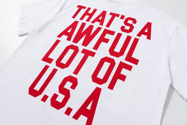 Cough Syrup Bald Eagle American Flag Feather Banner Hip Hop Portrait Front Large Bold Red Block Letter Tee 29303913
