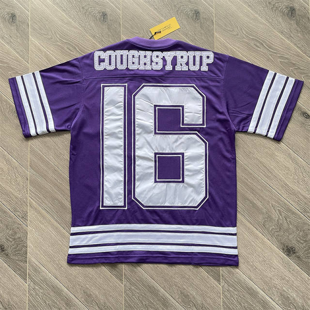 That's A Awful Lot Of Cough Syrup Letter Embroidered Tee Shorts Set