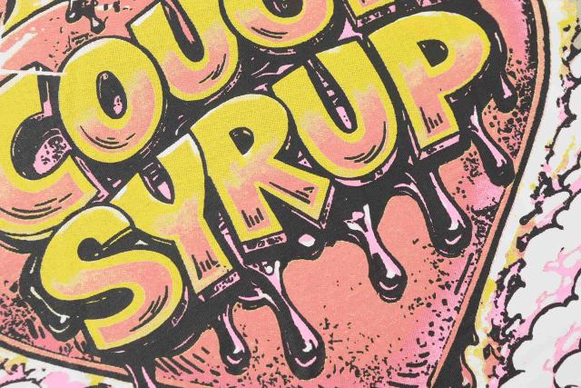 Cough Syrup Comic Cupid Heart Element Front Back Drip Text Slogan Printed Tee 29290026