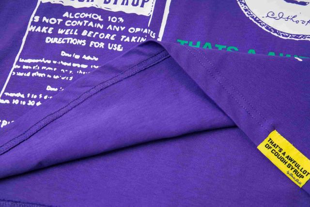 Cough Syrup Retro Old Fashion Drug Label Typography Front Comic Bubble Text Graphic Print Tee 29303849