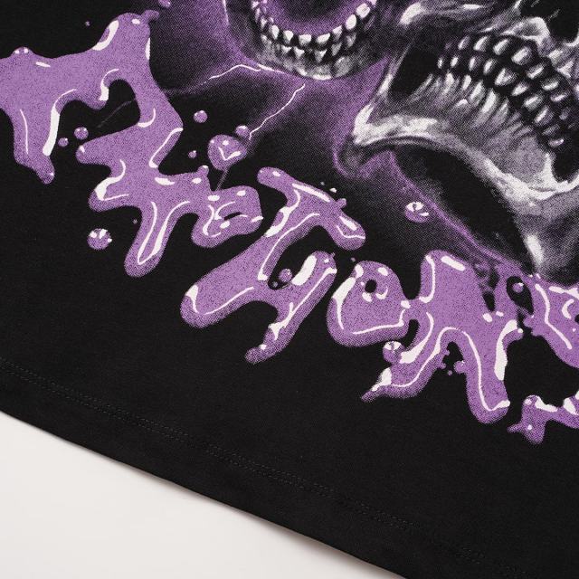 Cough Syrup Two Purple Eye Skull Lightning Front Snake Ring Background Dripping Graffiti Text Print Tee 2 colors 29290122