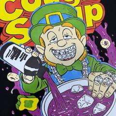 Cough Syrup Retro Holiday Streetwear Front Green Leprechaun Diamond Grill Teeth Syrup Bottle Cup Drip Cartoon Art Print Oversized T-Shirt 2 colors 29344022