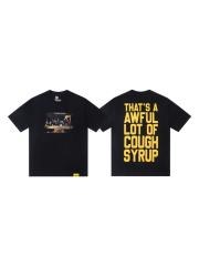 Cough Syrup The Last Supper Hip Hop Rapper Group Remake Painting Front Large Bold Yellow Block Letter Slogan Print Tee 29303902