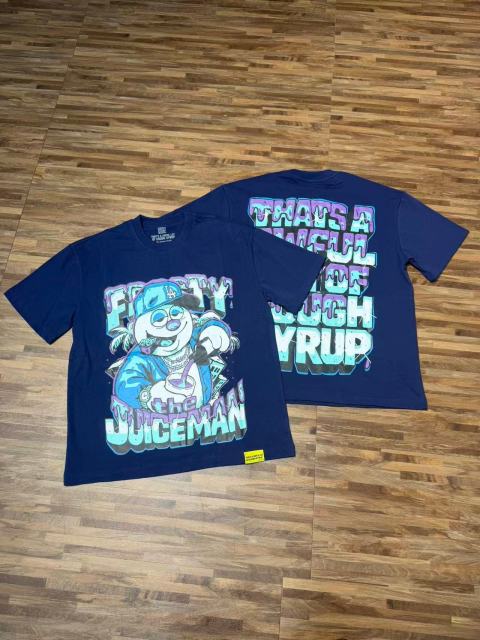 Cough Syrup West Coast Hip Hop Drip Gradient Bubble Letter Juiceman Cartoon Graphic Front Multi Layer Outline Stacked Slogan Tee 2 colors 29302092