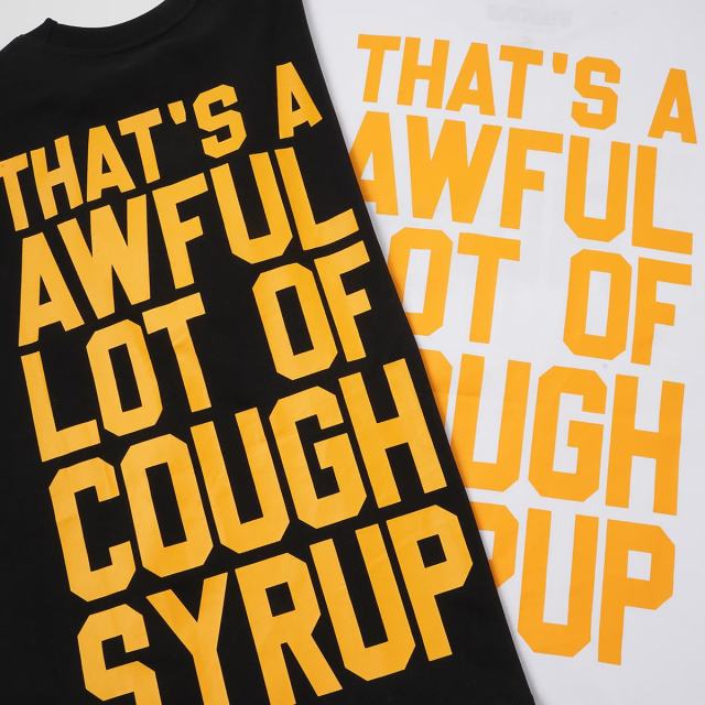 Cough Syrup Capsule Pill Golden Orange Letter Print Tee 2 colors 29359164