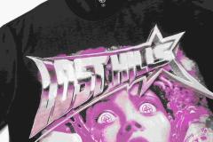 Cough Syrup Screaming Horror Portrait Distressed Bottom Text Front Pink Circular Ring Demon Silhouette Graphic Print Tee 2 colors 29303988