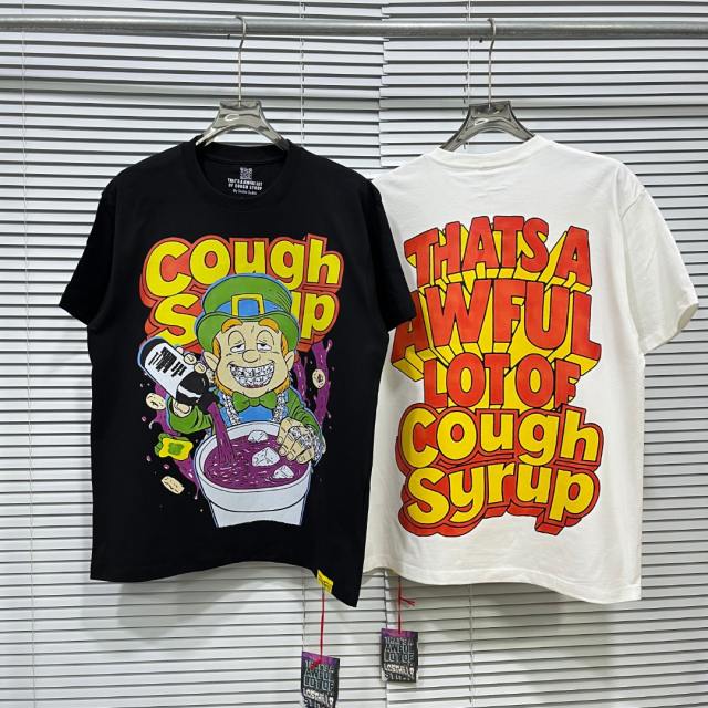 Cough Syrup Retro Holiday Streetwear Front Green Leprechaun Diamond Grill Teeth Syrup Bottle Cup Drip Cartoon Art Print Oversized T-Shirt 2 colors 29344022