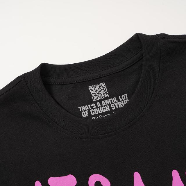 Cough Syrup Two Purple Eye Skull Lightning Front Snake Ring Background Dripping Graffiti Text Print Tee 2 colors 29290122