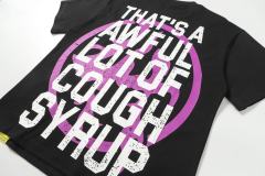 Cough Syrup Pink Graffiti Typography Dual Line Front Circular Frame Grunge Text Print Tee 2 colors 29303963