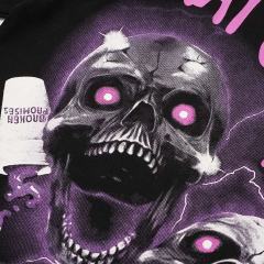 Cough Syrup Two Purple Eye Skull Lightning Front Snake Ring Background Dripping Graffiti Text Print Tee 2 colors 29290122