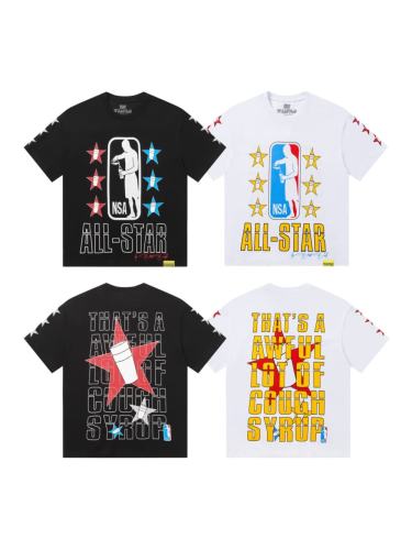 Cough Syrup All-Star NSA Figure Silhouette Star Sleeve Double Sided Print Tee 2 colors 29290030