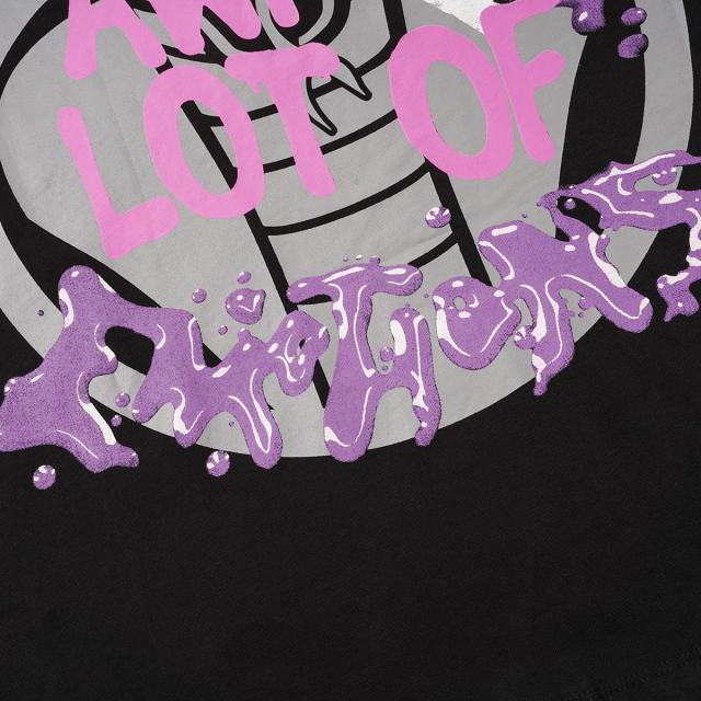 Cough Syrup Two Purple Eye Skull Lightning Front Snake Ring Background Dripping Graffiti Text Print Tee 2 colors 29290122