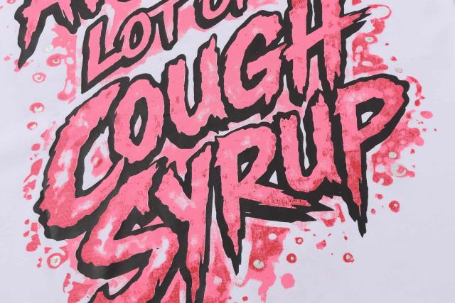 Cough Syrup Pink Splatter Graffiti Cup Front Back Double Sided Print Tee 2 colors 29290023