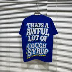 Cough Syrup West Coast Casual Fashion Bright Royal Blue Captain Mascot Pour Syrup Graffiti Bubble Font Print T-Shirt 29344090