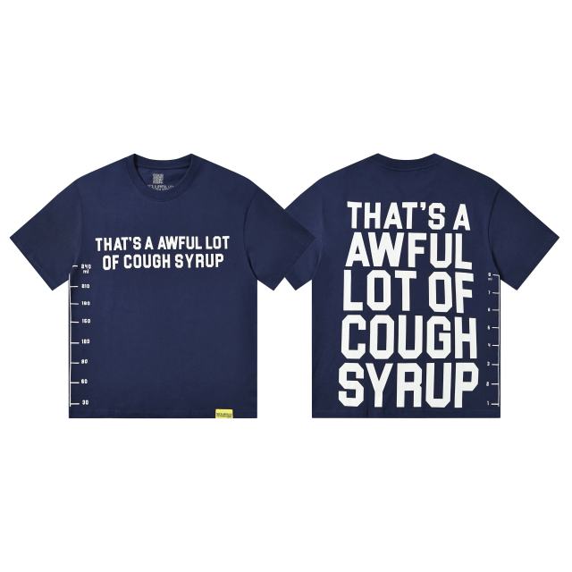 Cough Syrup Minimal Street Small Front Slogan Side Ruler Scale Print Large Stacked Bold Letter Back Tee 5 colors 29302154