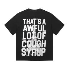 Cough Syrup Sketch Texture Eiffel Tower ALCS Gothic Letter Front Embedded Tower Stacked Slogan Tee 2 colors 29290147
