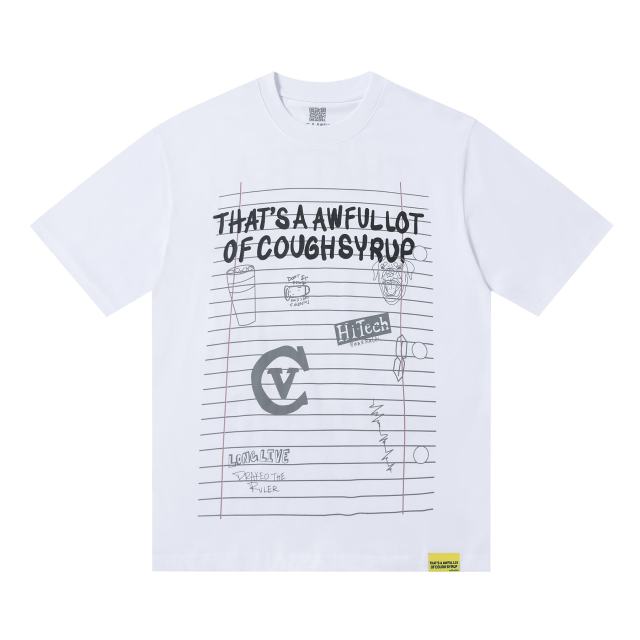 Cough Syrup Grunge Streetwear Notebook Scribble Letter Double Side Print Tee 2 colors 29302356