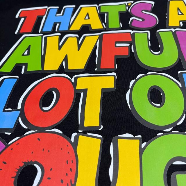 Cough Syrup Cartoon Hip Hop Streetwear Front Multicolor Toucan Bird Grill Teeth Jewelry Pouring Purple Syrup Cup Drip Rainbow Letter Print T-Shirt 2 colors 29344027