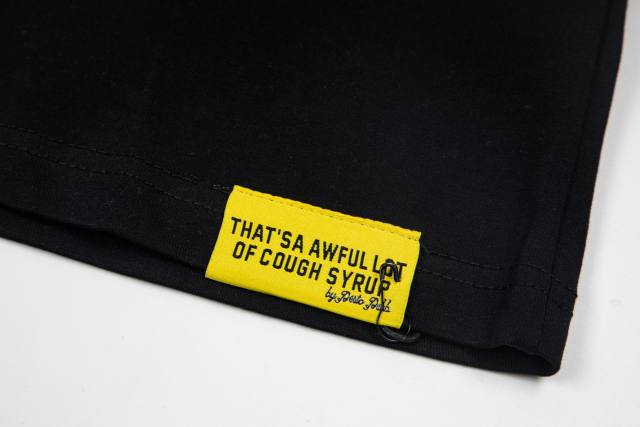 Cough Syrup Pop Hip Hop Streetwear Front Cartoon Characters Last Supper Oil Painting Back Large Bold Yellow Block Letter Print T-Shirt 2 colors 29345276