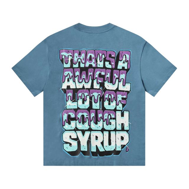 Cough Syrup West Coast Hip Hop Drip Gradient Bubble Letter Juiceman Cartoon Graphic Front Multi Layer Outline Stacked Slogan Tee 2 colors 29302092
