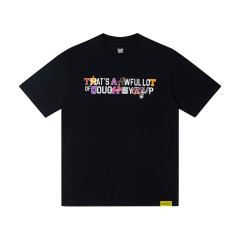 Cough Syrup Y2K Modern Street Front Tiny Star Accent Multicolor Letter Back Big Mixed Color Stacked Text Print T-Shirt 29345354