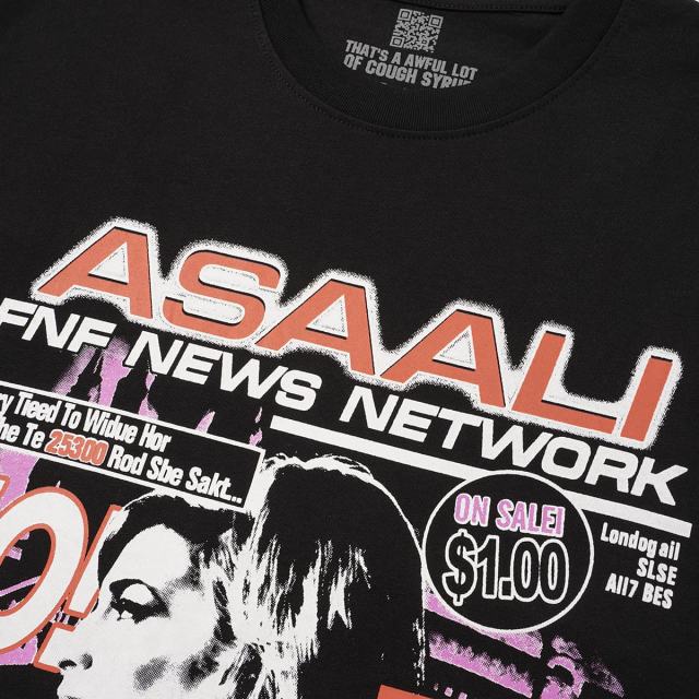 Cough Syrup Asaali Retro Magazine Clipping Collage Figure Front Back Bold Slogan Oversized Tee 29288682