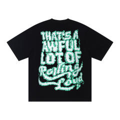 Cough Syrup West Coast Hip Hop Streetwear Front Rolling Loud City Map Landmark Character Multicolor Cartoon Illustration Print Back Green Outline Flame Wavy Oversized T-Shirt 29343931