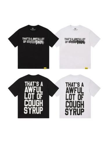 Cough Syrup Obscured Text TR17 Mark Front Full Big Letter Slogan Back Tee 2 colors 29288697