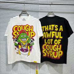 Cough Syrup Retro Old School Streetwear Front Chill Frog Mascot Chain Necklace Syrup Drip Cartoon Illustration Print T-Shirt 3 colors 29344031