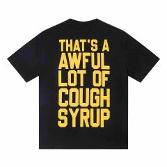 Cough Syrup The Last Supper Hip Hop Rapper Group Remake Painting Front Large Bold Yellow Block Letter Slogan Print Tee 29303902