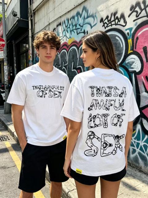 Cough Syrup Unique Aesthetic Figure Constructed Letter Front Back Printed Tee 2 colors 29290006