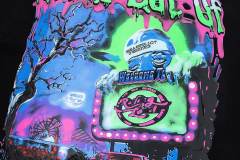 Cough Syrup Y2K Dark Street Front Halloween Carnival Graveyard Monster Sea Lion Drip Font Print Back Contrast Layer Graffiti Oversized T-Shirt 29343932