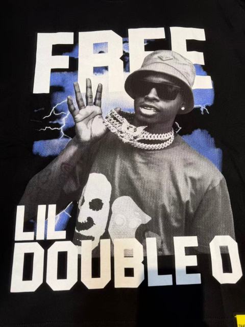 Cough Syrup Vintage Hip Hop Portrait Lightning Background Letter Print Front Bold Stacked Full Slogan Tee 29302082