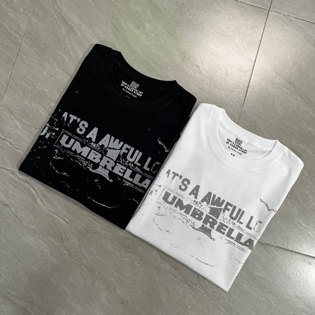 Cough Syrup Grunge Hip Hop Streetwear Front Faded Distressed Umbrella Text Back Giant Stacked Worn Block Letter Print T-Shirt 2 colors 29345297