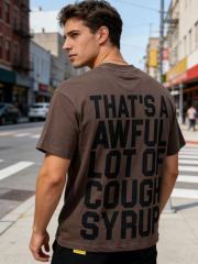 Cough Syrup Running Horses Purple Tongue Split Letter Front Full Stacked Slogan Back Tee 2 colors 29290051