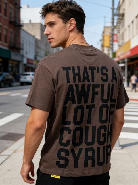 Cough Syrup Running Horses Purple Tongue Split Letter Front Full Stacked Slogan Back Tee 2 colors 29290051