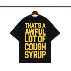 Cough Syrup Pop Hip Hop Streetwear Front Cartoon Characters Last Supper Oil Painting Back Large Bold Yellow Block Letter Print T-Shirt 2 colors 29345276