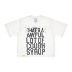 Cough Syrup Retro Sport Streetwear Available Front Simple Block Typography Back Large Stacked Letter Print Cropped Mesh Jersey T-Shirt 4 colors 29345315