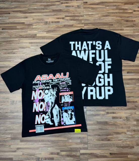 Cough Syrup Asaali Retro Magazine Clipping Collage Figure Front Back Bold Slogan Oversized Tee 29288682